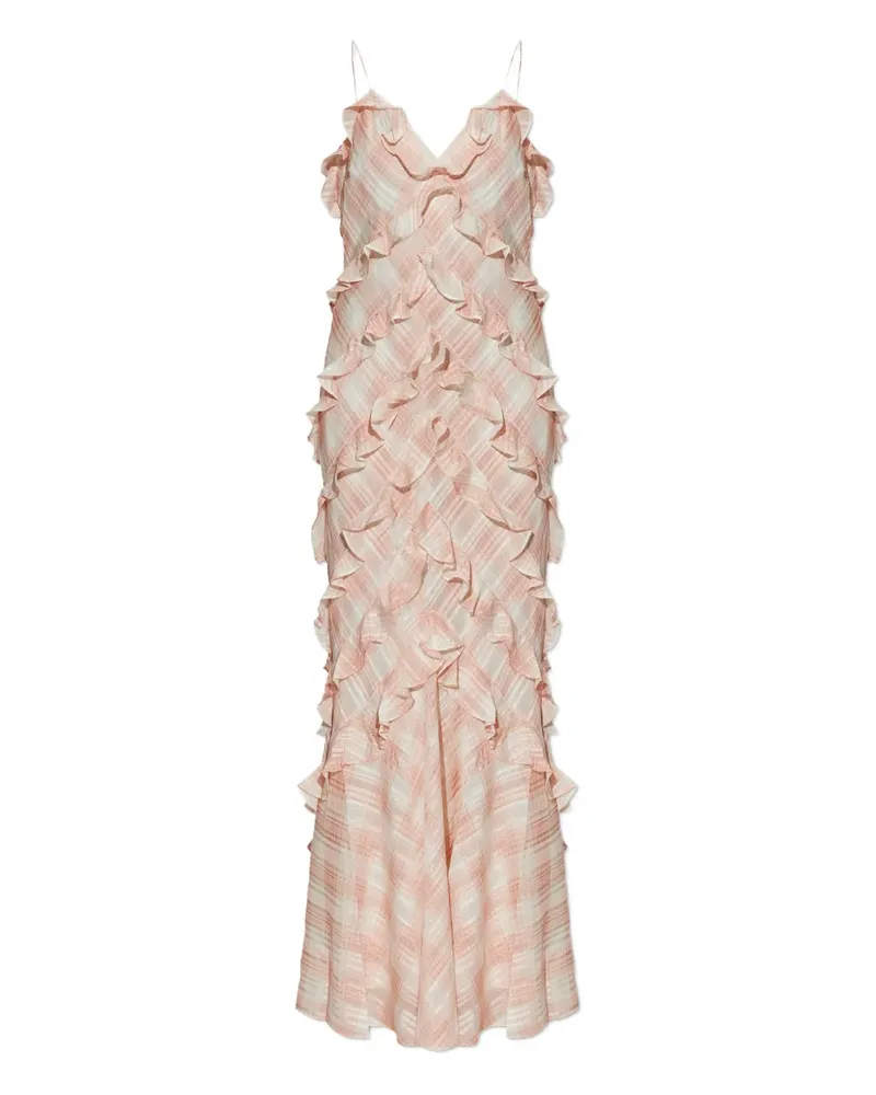 LoveShackFancy Ellietta ruffled plaid dress - Rosa Rosa