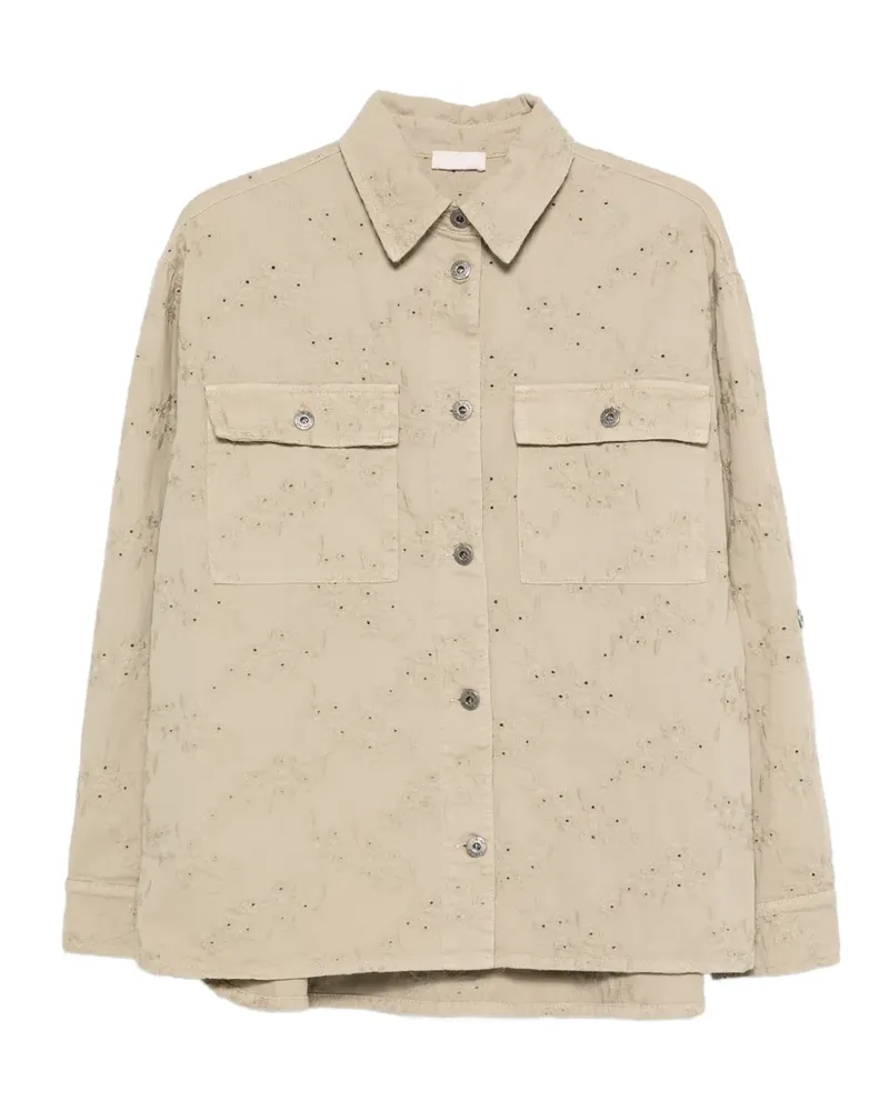 Liu Jo pockets eyelet cotton jacket - Nude Nude