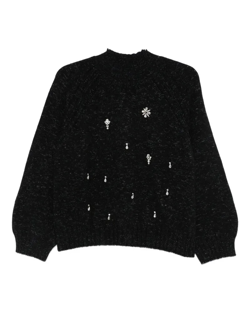 SOLOTRE embellished sweater - Schwarz Schwarz