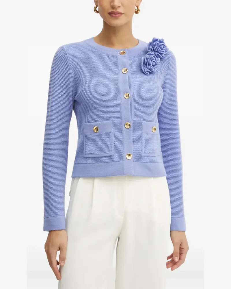 Luisa Spagnoli Cardigan mit Blumenapplikation - Violett Violett