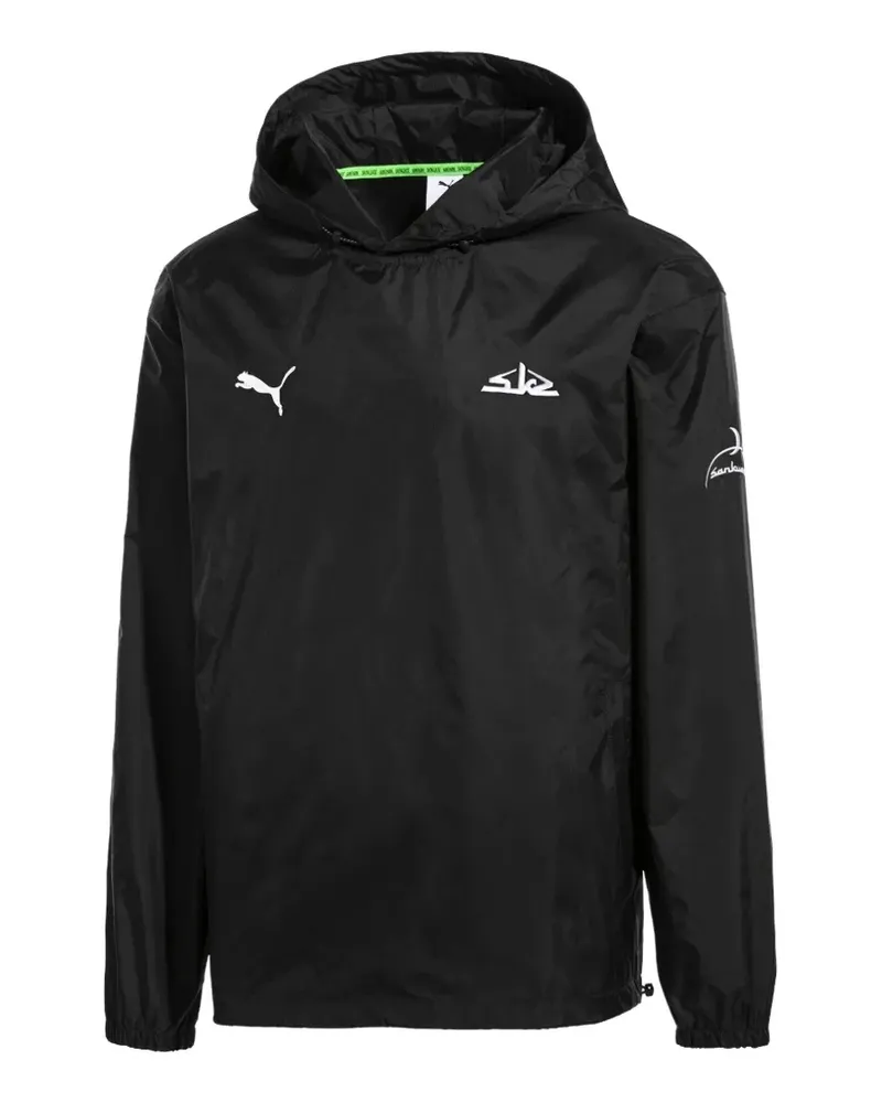 Puma logo-print hoodie - Schwarz Schwarz