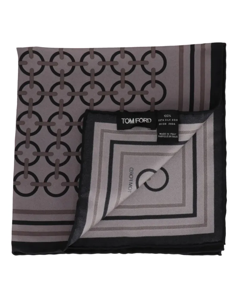 Tom Ford chain-link-print pocket square - Grau Grau