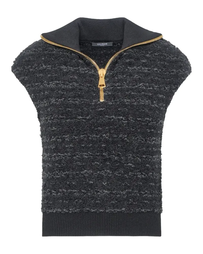 Balmain Oberteil aus Tweed - Schwarz Schwarz