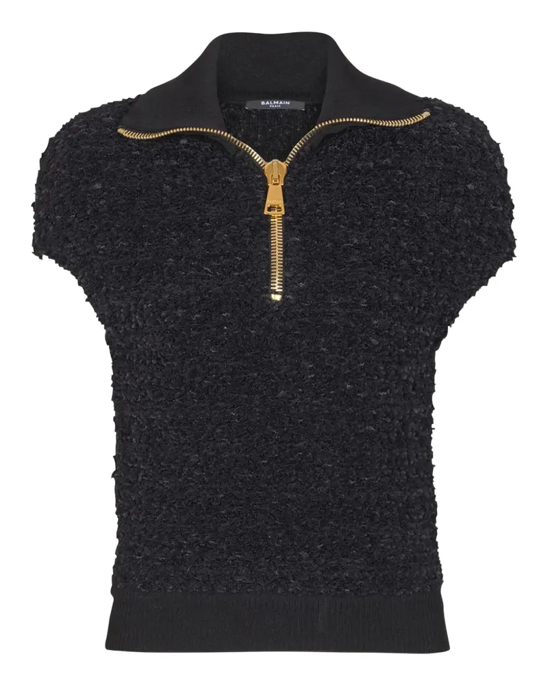 Balmain Oberteil aus Tweed - Schwarz Schwarz