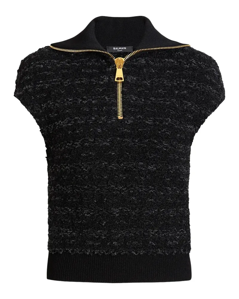 Balmain Oberteil aus Tweed - Schwarz Schwarz