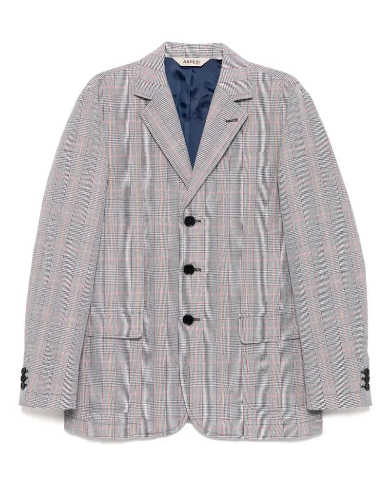 ASPESI Blazer mit Glencheck-Karo - Blau Blau