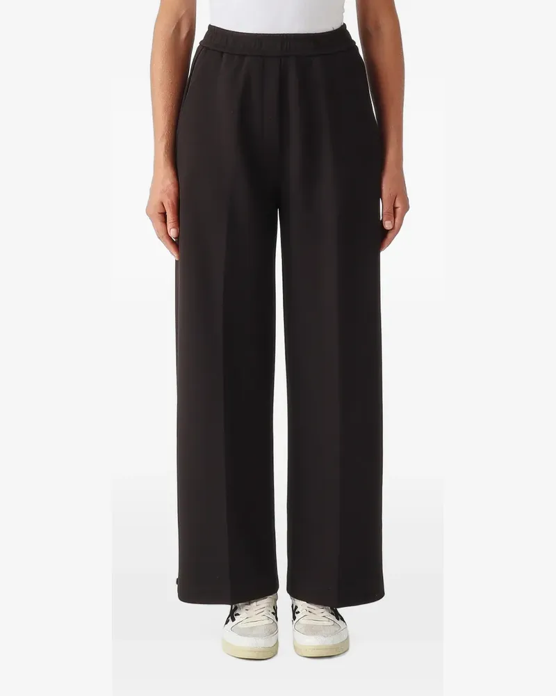 MEIMEIJ elasticated pressed-crease wide-leg trousers - Schwarz Schwarz