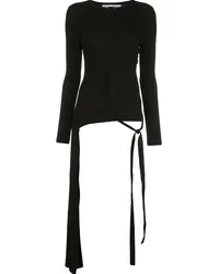 Rosetta Getty Langarmshirt mit Schlitzen Schwarz