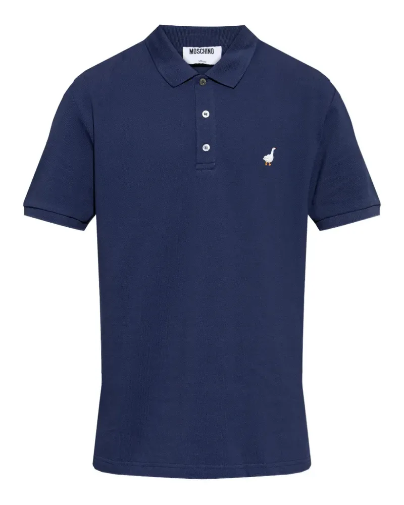 Moschino short-sleeve embroidered polo shirt - Blau Blau