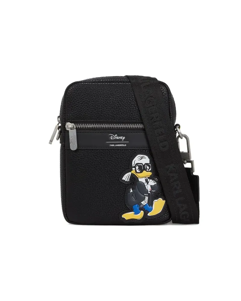 Karl Lagerfeld x Disney Umhängetasche mit Logo-Patch - Schwarz Schwarz