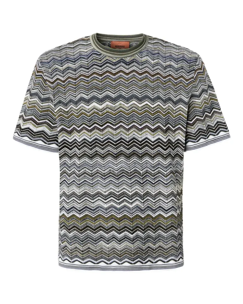 Missoni chevron-pattern knit T-shirt - Grau Grau