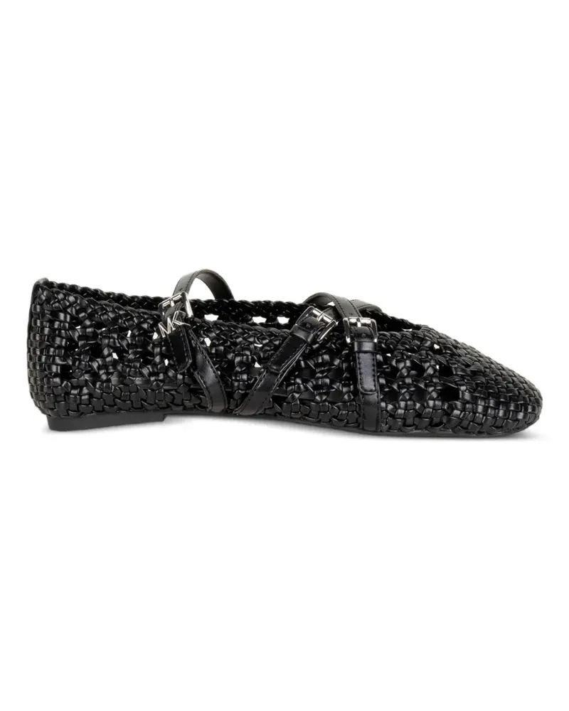 Michael Kors Indy Flex woven buckle-strap ballet flats - Schwarz Schwarz
