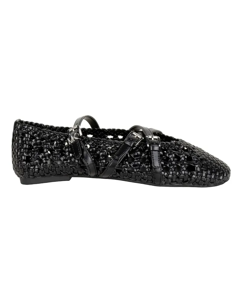 Michael Kors Indy Flex woven buckle-strap ballet flats - Schwarz Schwarz