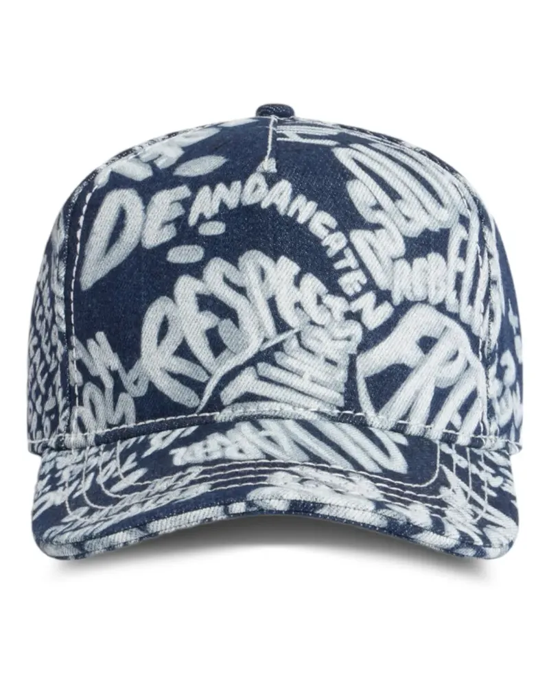 Dsquared2 Rebel Hibiscus Baseballkappe - Blau Blau