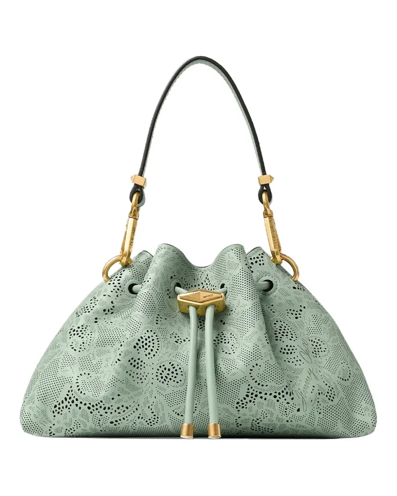 Jimmy Choo small Cinch perforated-detail shoulder bag - Grün Grün