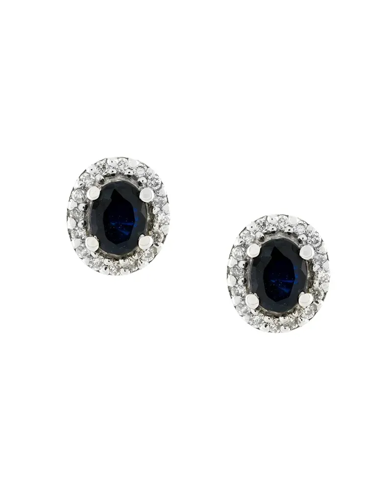 Wouters & Hendrix 18kt Gelbgoldohrstecker mit Diamant und Saphir - Blau Blau