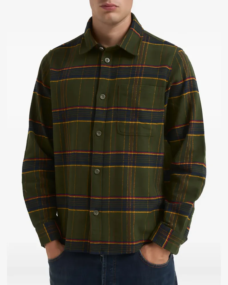 LES DEUX check-pattern chest-pocket shirt - Grün Grün