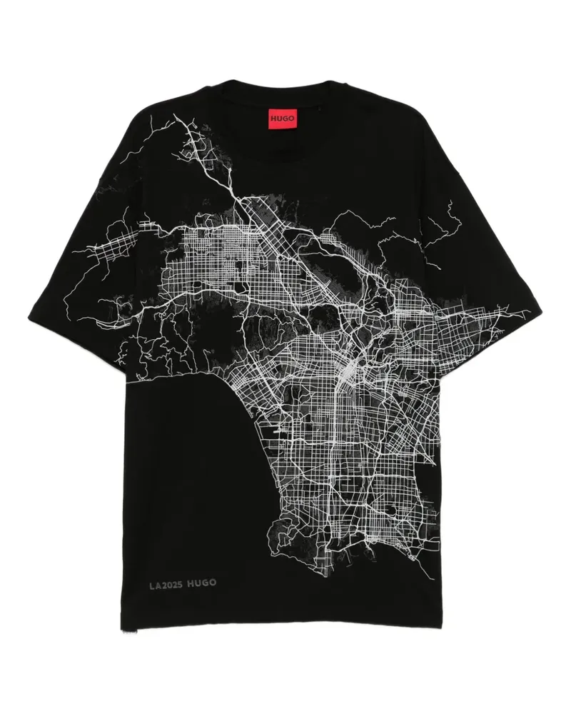 HUGO BOSS T-Shirt mit grafischem Print - Schwarz Schwarz