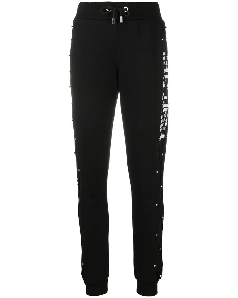 Philipp Plein Jogginghose mit Stickerei - Schwarz Schwarz