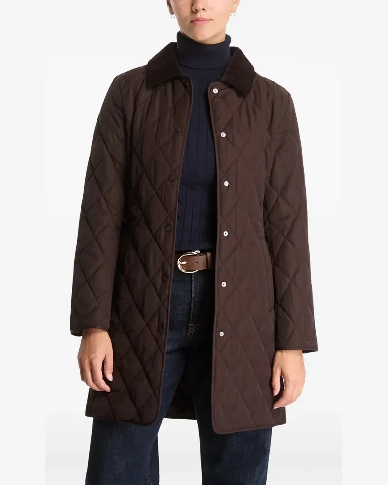 Gant quilted corduroy-collar coat - Braun Braun