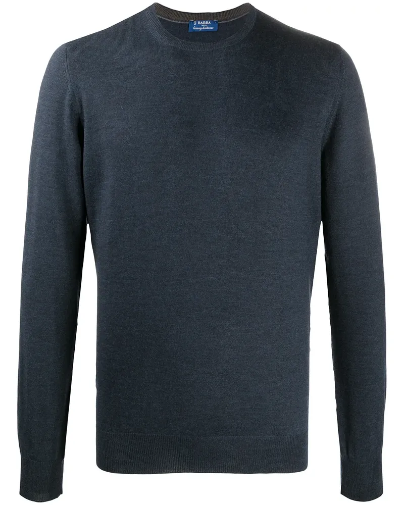 BARBA Pullover mit Rundhalsausschnitt - Blau Blau