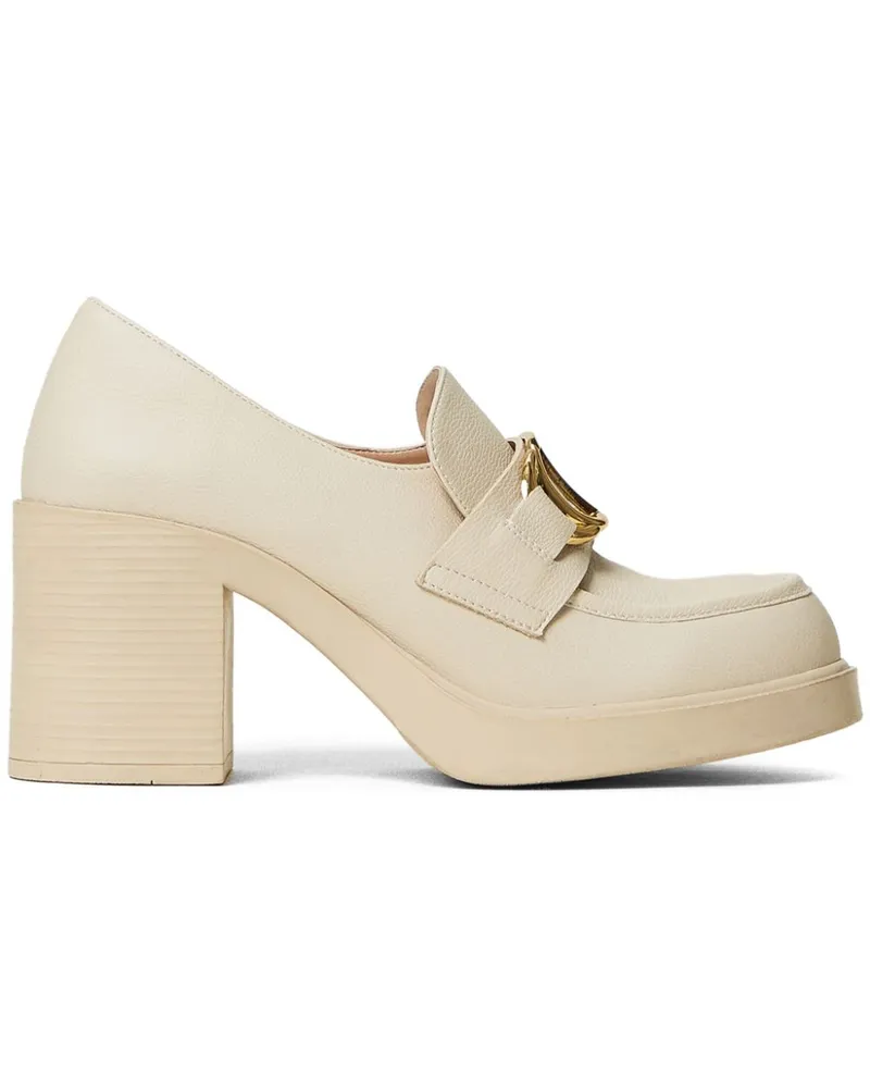 Twin-Set Loafer mit ovalem T-Verschluss 80mm - Nude Nude