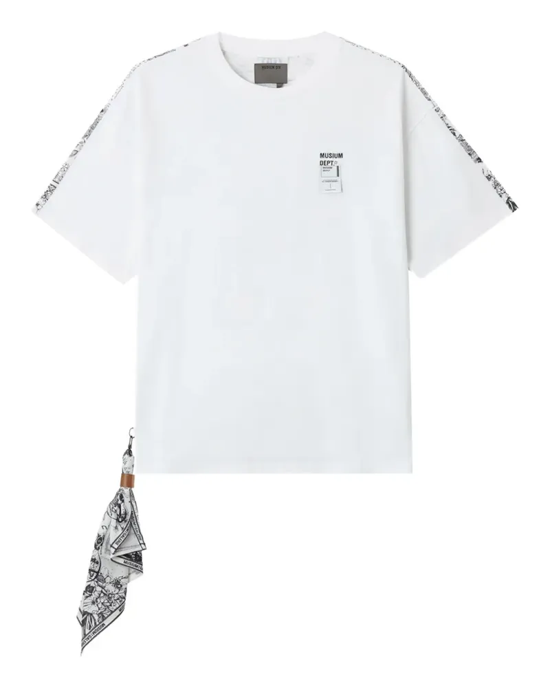 Musium Div. T-Shirt mit Bandana-Schal - Weiß Weiß