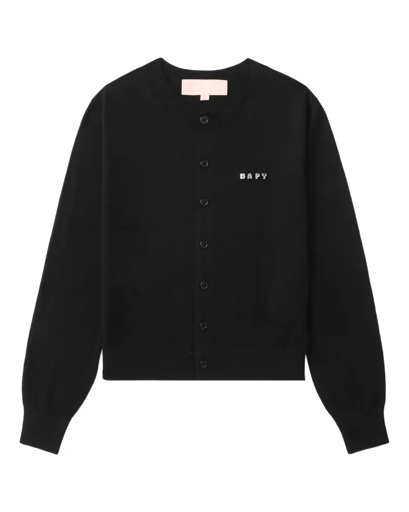 BAPE Cardigan mit Logo-Stickerei - Schwarz Schwarz