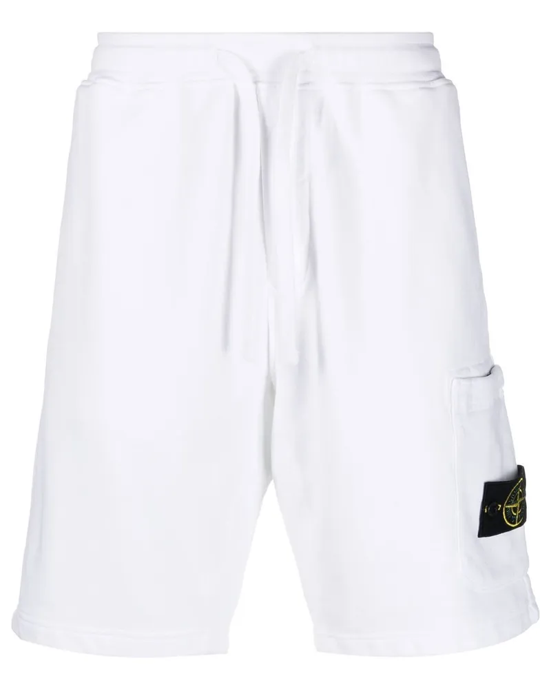 Stone Island Joggingshorts mit Logo-Patch - Weiß Weiß