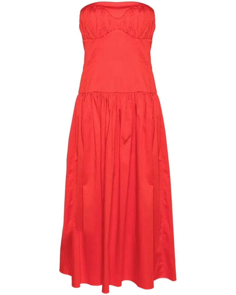 TOVE Schulterfreies Lauryn Midikleid - Rot Rot
