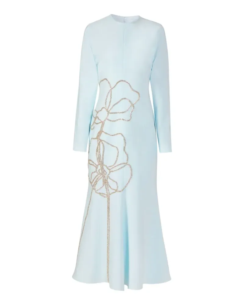 COSTARELLOS Besticktes Avenna Midikleid - Blau Blau