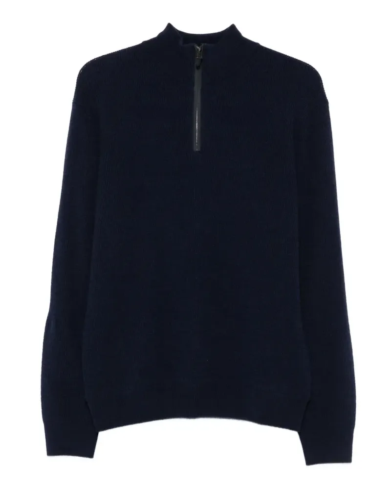 Canali Pullover mit Waffelstrick-Muster - Blau Blau