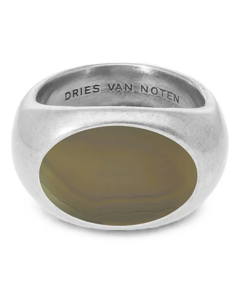 Dries van Noten Siegelring mit Stein - Silber Silber
