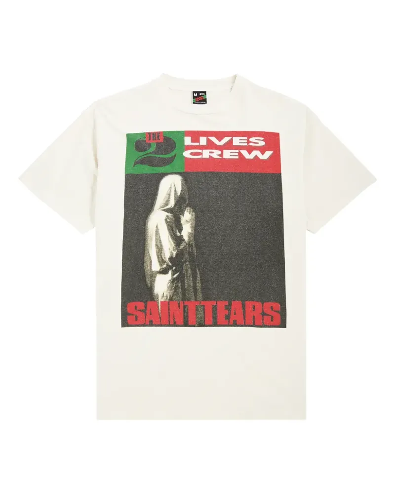 SAINT MXXXXXX Denim Tears T-Shirt mit grafischem Print - Nude Nude