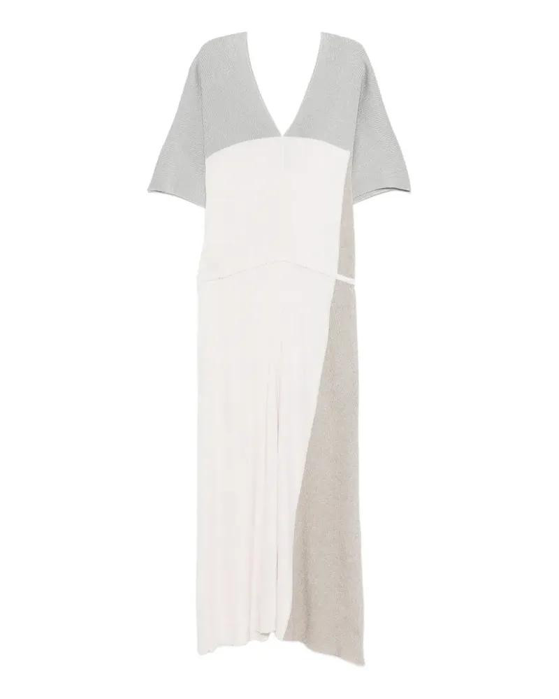 Lorena Antoniazzi V-neck colourblock dress - Nude Nude