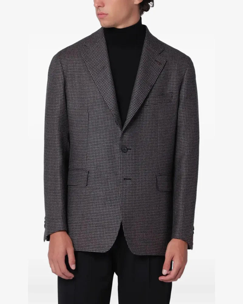 Tagliatore New York Blazer mit Hahnentrittmuster - Grau Grau