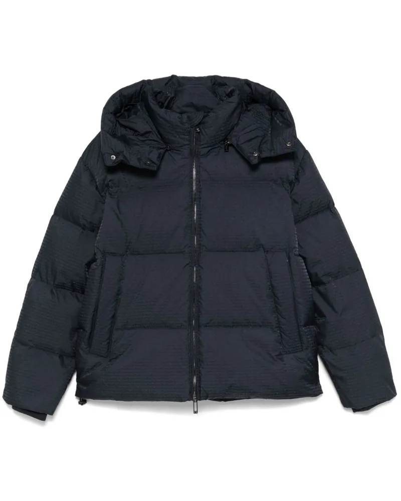 Emporio Armani Jacke mit Logo-Jacquard - Blau Blau