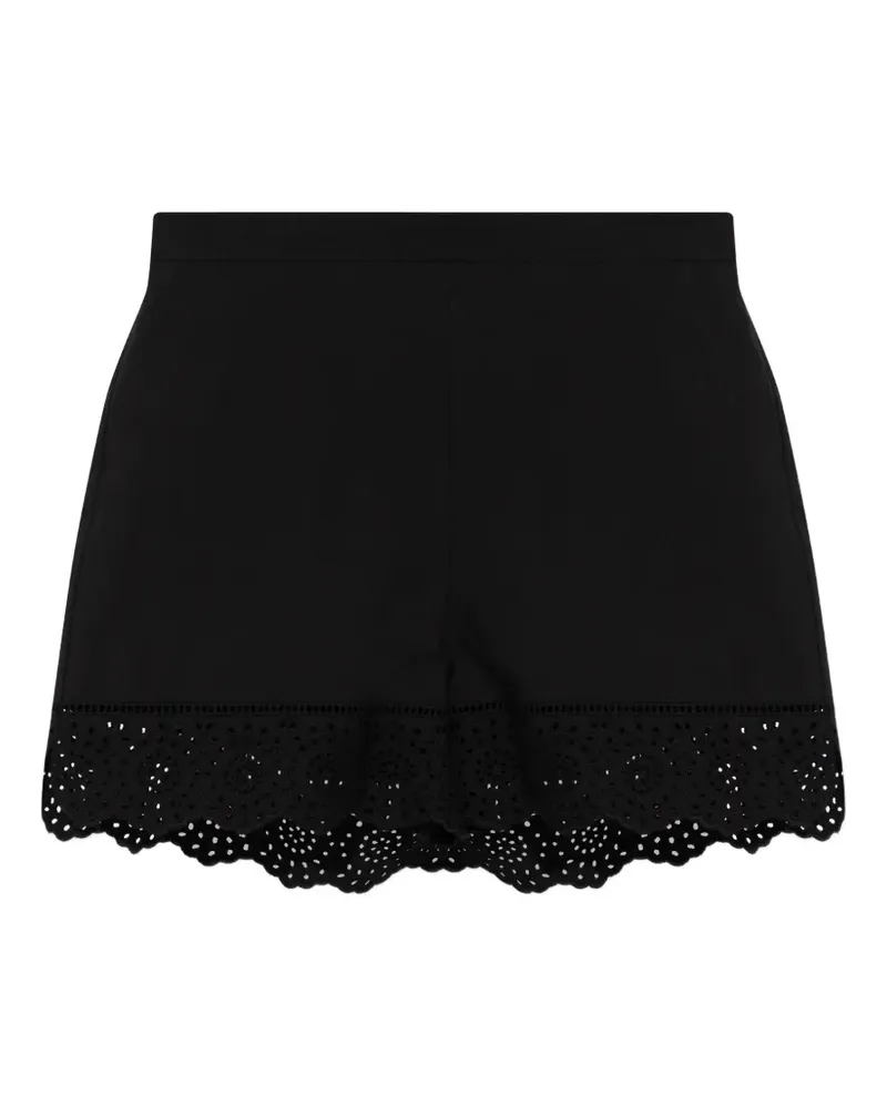 By Malene Birger lace-trim mini shorts - Schwarz Schwarz