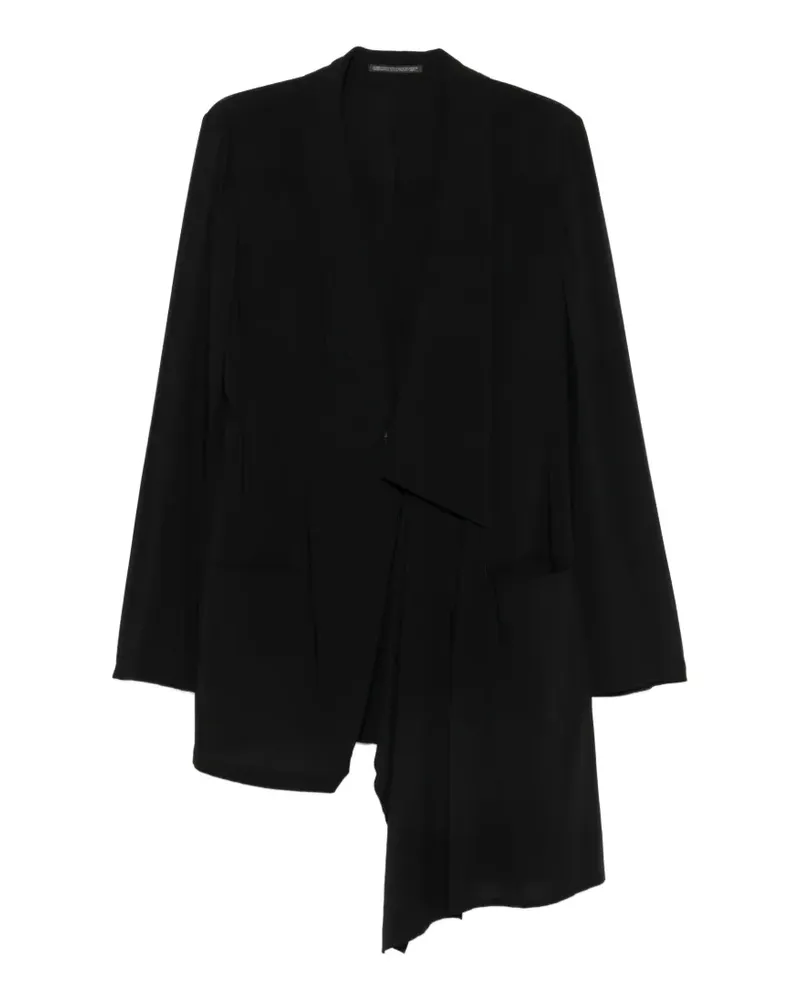 Yohji Yamamoto Blazer mit asymmetrischem Saum - Schwarz Schwarz
