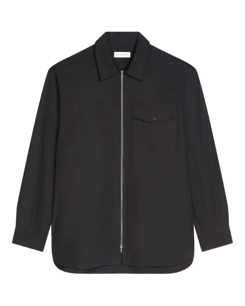 Dries van Noten Hemd mit Reißverschluss - Schwarz Schwarz