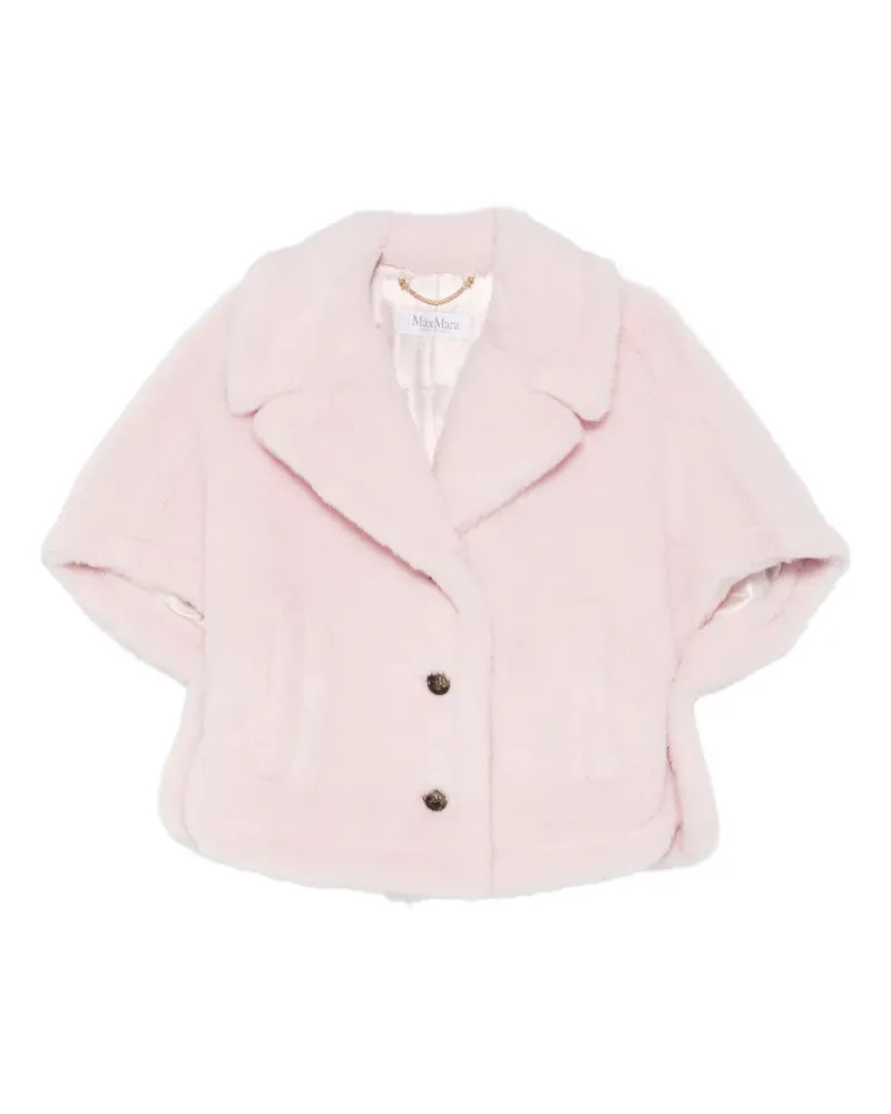Max Mara teddy-texture buttoned cape - Rosa Rosa