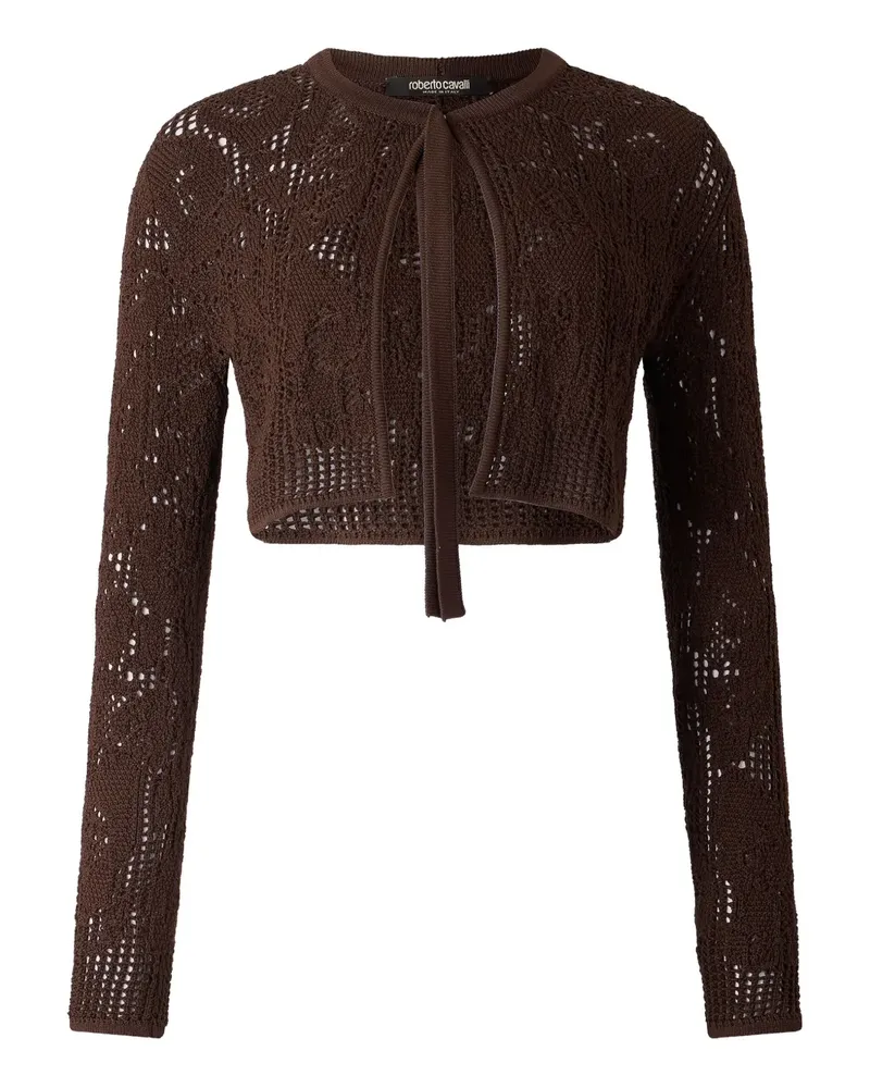 Roberto Cavalli Gehäkelter Cardigan mit Schnürung - Braun Braun