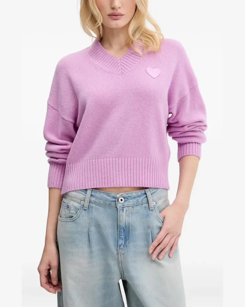 HUGO BOSS Pullover mit V-Ausschnitt - Rosa Rosa
