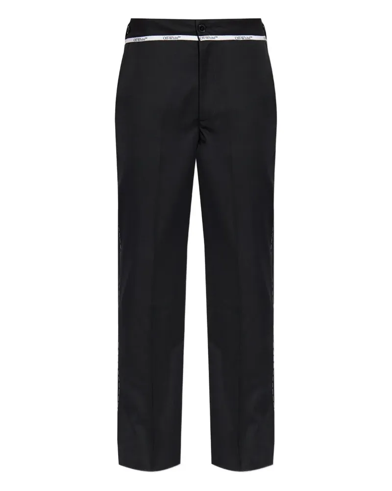 OFF-WHITE logo-waistband trousers - Schwarz Schwarz