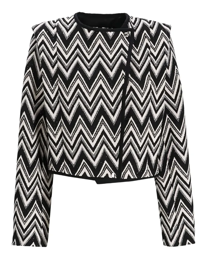 HUGO BOSS Jijaca Jacke mit Zickzackmuster - Schwarz Schwarz