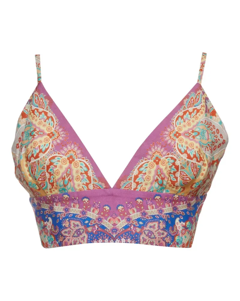 Sandro Cropped-Oberteil mit Paisley-Print - Violett Violett