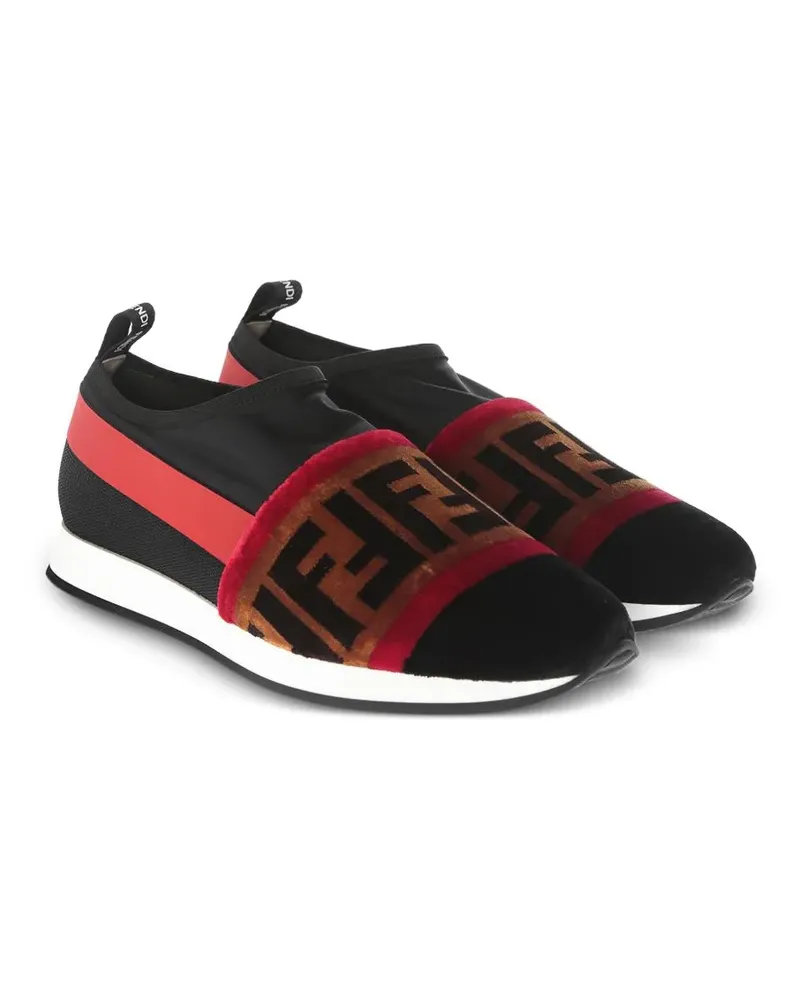 Fendi Slip-On-Sneakers mit FF-Logos - Schwarz Schwarz