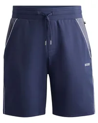 HUGO BOSS Shorts mit Logo-Print Blau