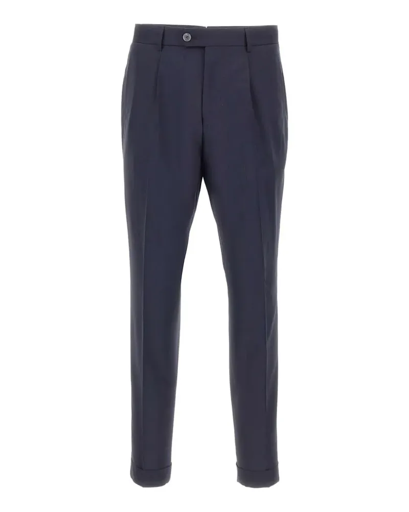 HUGO BOSS pleated straight-leg trousers - Blau Blau