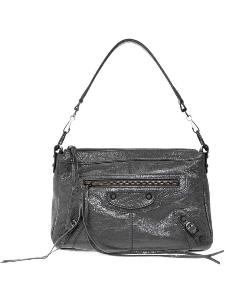 Balenciaga Kleine Le City Moto Tasche aus Vulkangestein - Grau Grau
